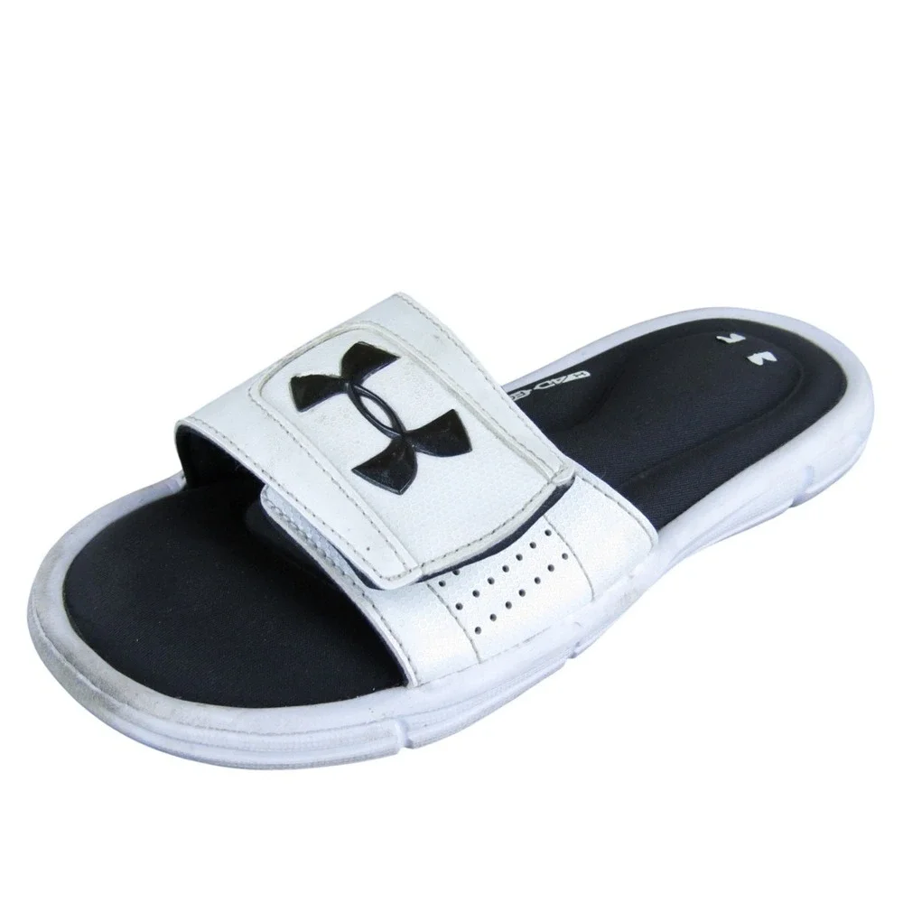 Under‎ Armour Slide  Boys Y 3 Medium Sandal White Synthetic Hook & Loop